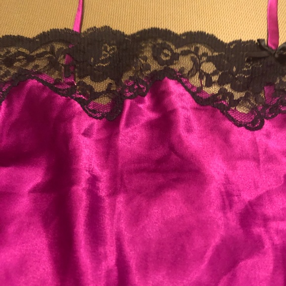 Victoria’s Secret Raspberry Purple black slip chemise M - Picture 6 of 11